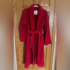 Vintage Y2K Victoria's Secret 100% Cotton Red Robe - Large